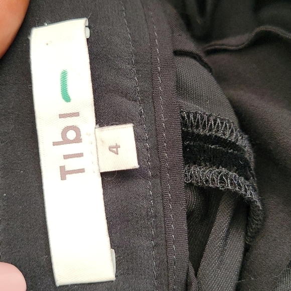 TIBI velvet Stella Black Wide Leg cropped Pants Size 4 - Picture 5 of 7